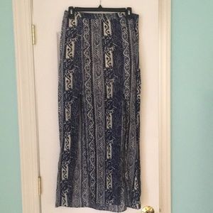 Nautical Blue Print American Eagle Maxi Skirt